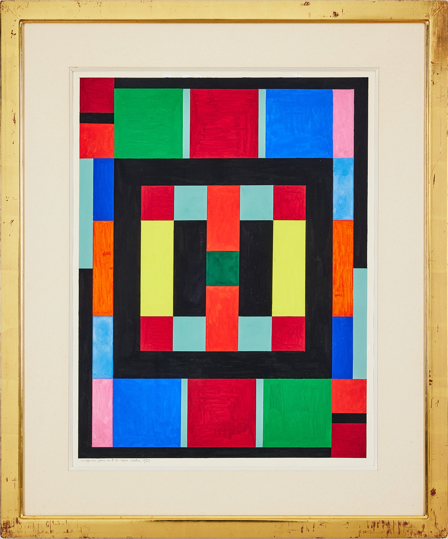 AUGUSTE HERBIN. Geometrisk komposition med kvadrat.