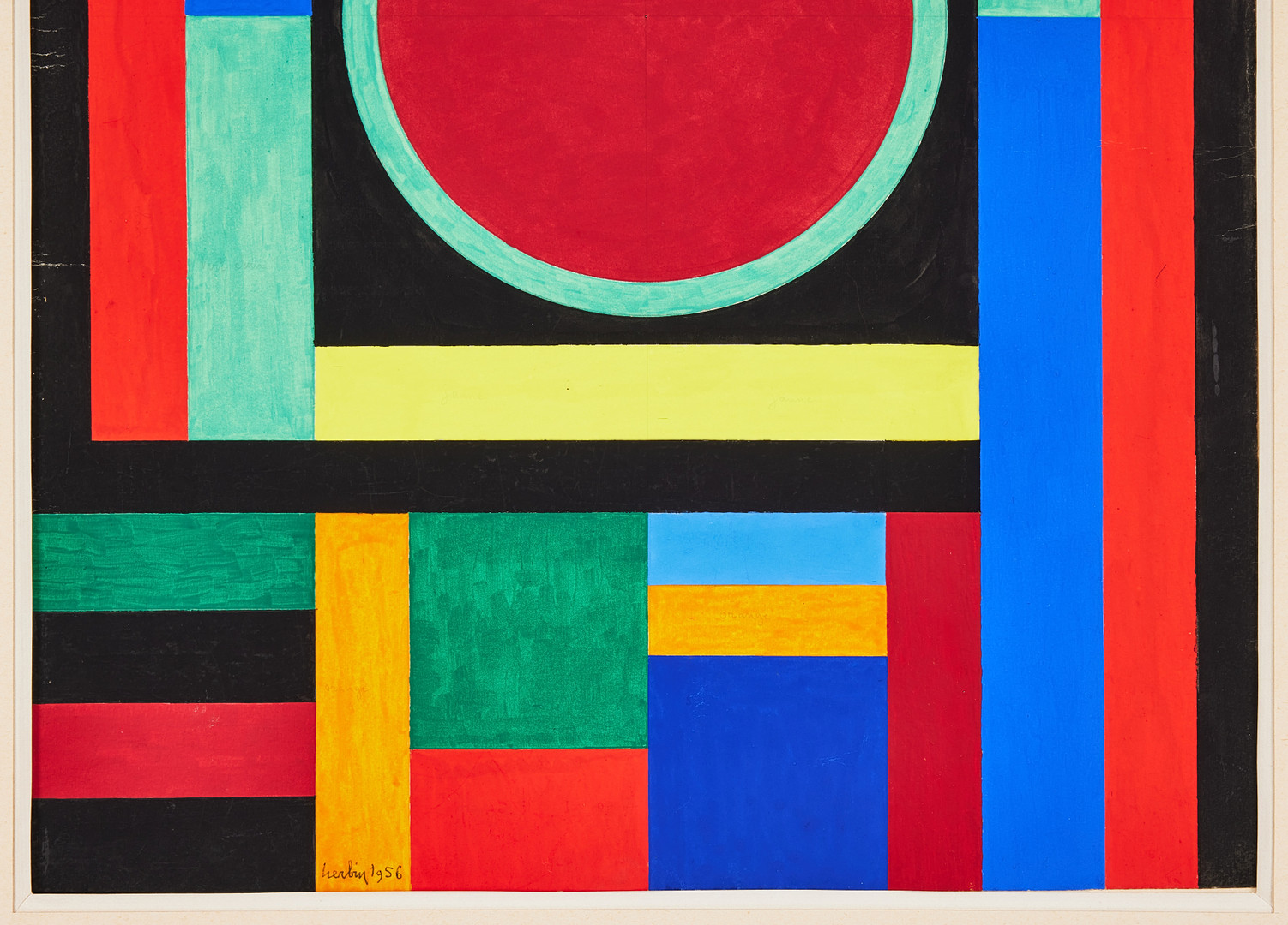 AUGUSTE HERBIN. Geometrisk komposition med cirkel.