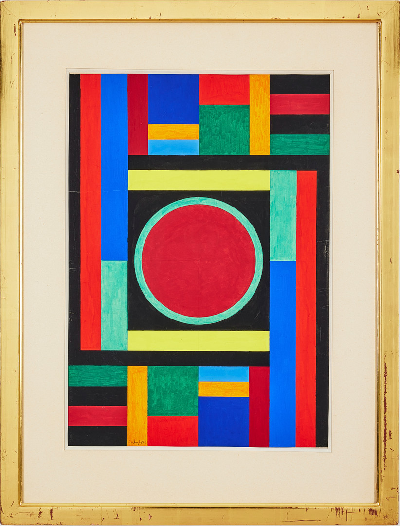 AUGUSTE HERBIN. Geometrisk komposition med cirkel.
