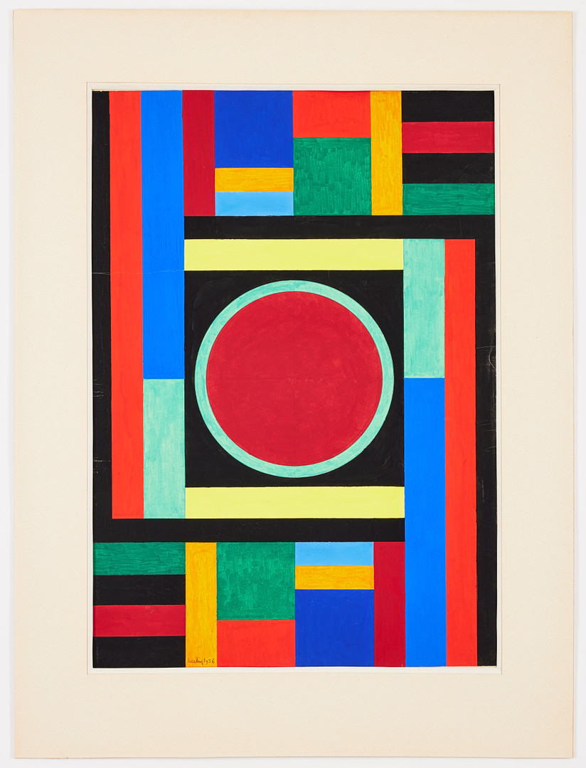 AUGUSTE HERBIN. Geometrisk komposition med cirkel.