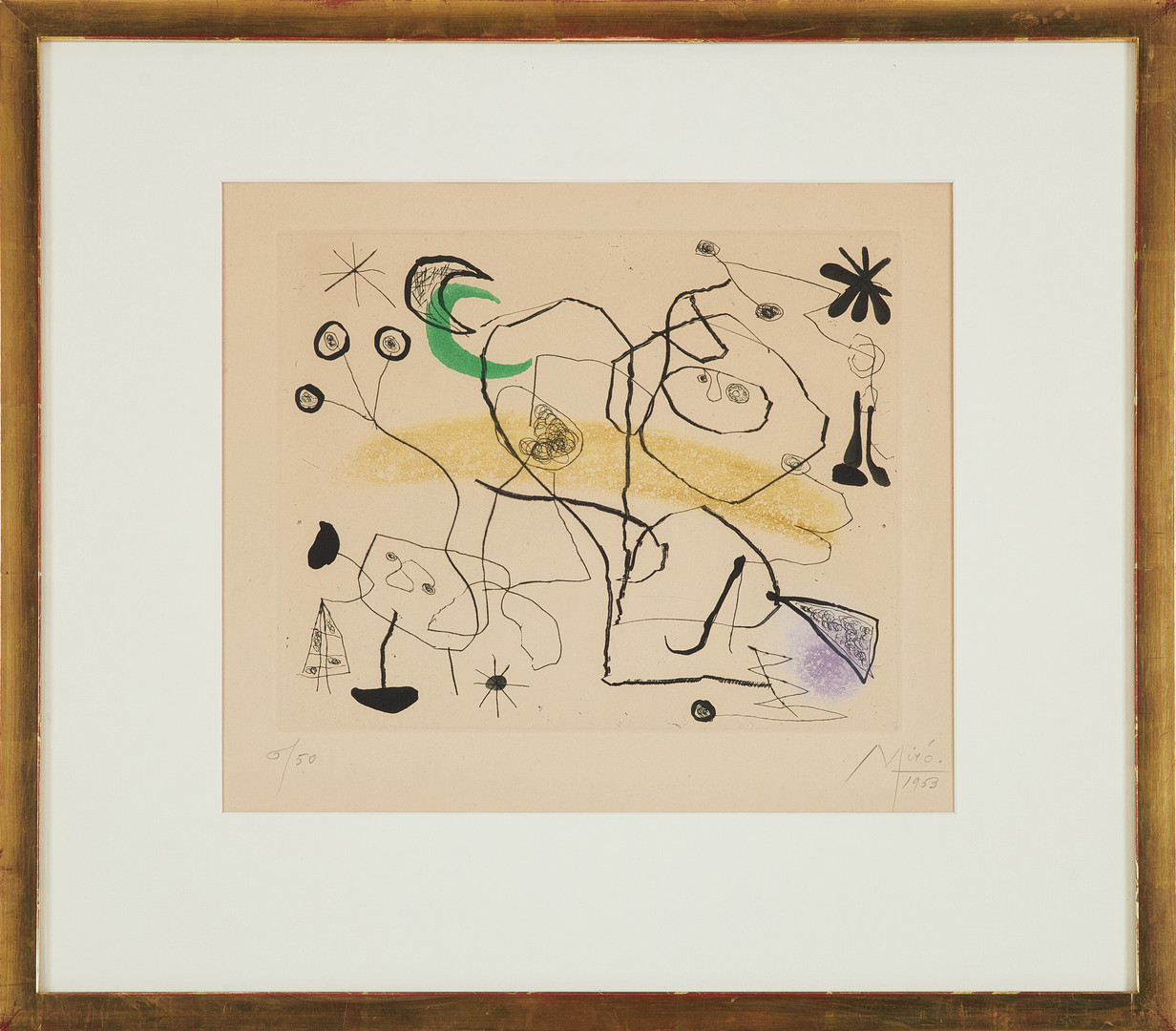 JOAN MIRÓ. Komposition, ur ”Série III”.