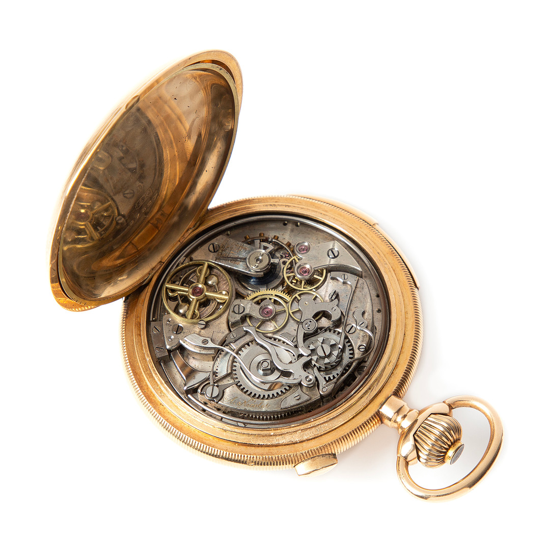 A. NICOLET. Savonette, 14K guld, ca år 1900.