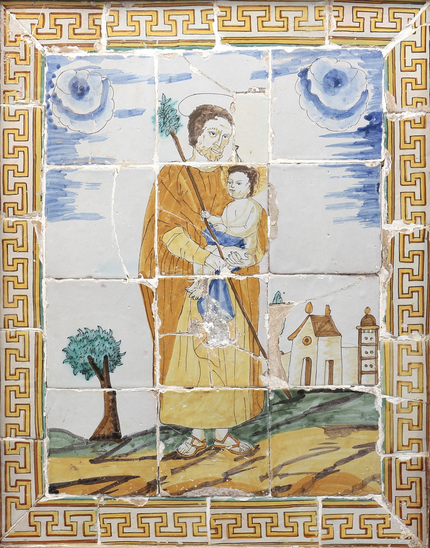 “Saint Theresa de Ávila”, Catalan tiles panel, late 18th Century.