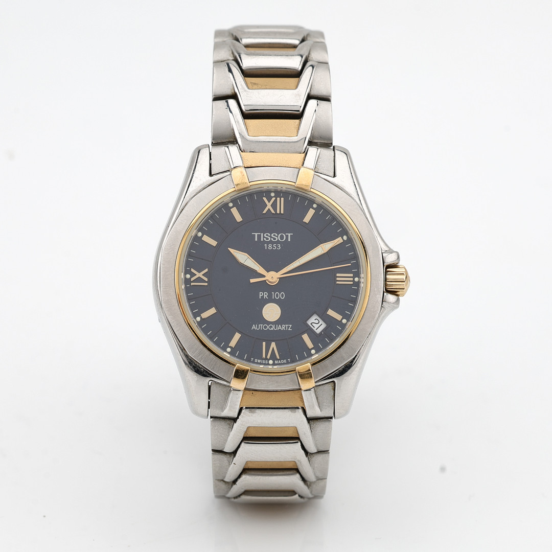 TISSOT PR100 AUTOQUARTZ, armbandsur, stål, automatiskt uppdrag/quartz, datum, 1990-tal.