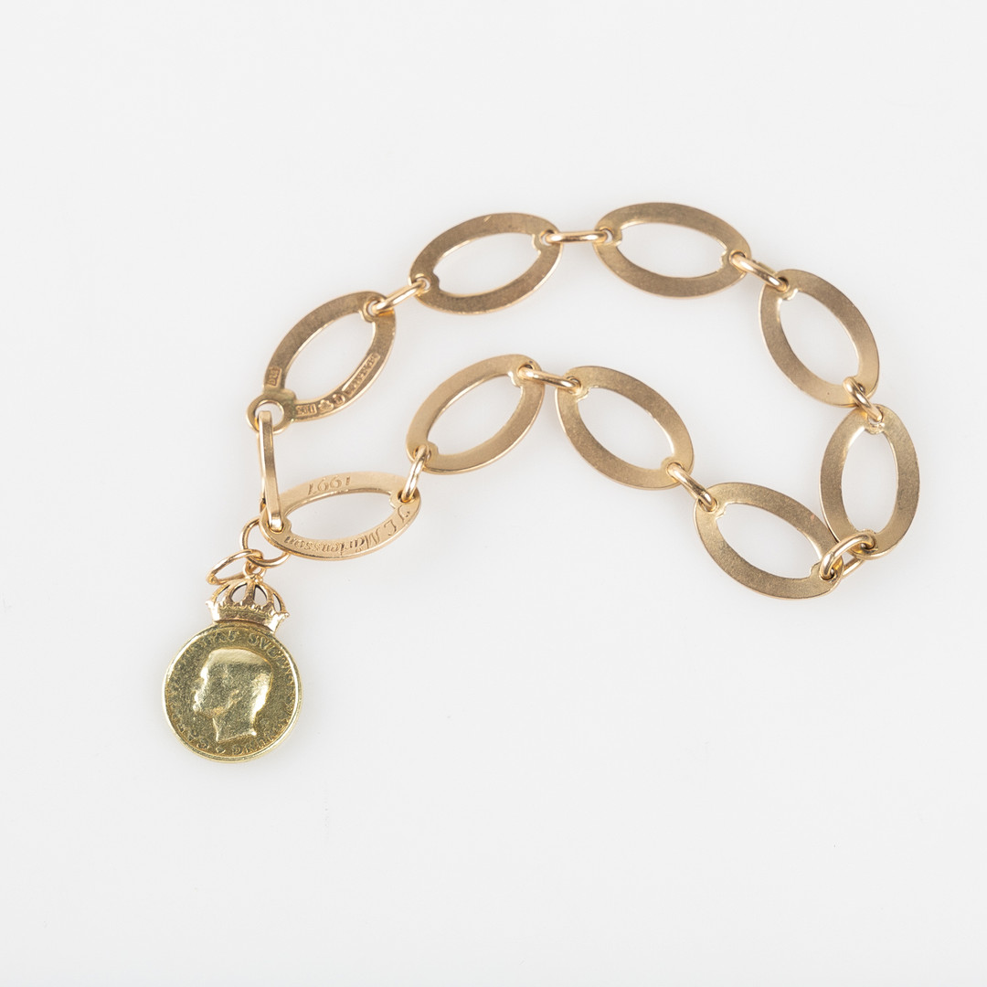 ATELIER BORGILA, armband med förtjänstmedalj, 18K guld, Stockholm 1997.
