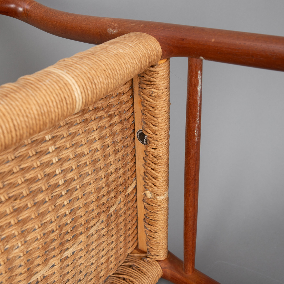 NIELS O. MØLLER. JL Møller Møbelfabrik. Stuhl / Esszimmerstuhl 'Modell '75'. Teak, Papierkordel. Dänemark, 1960er Jahre.