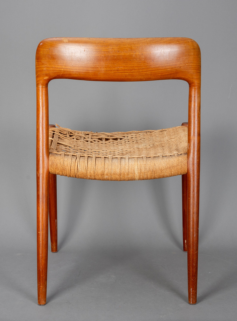 NIELS O. MØLLER. JL Møller Møbelfabrik. Stuhl / Esszimmerstuhl 'Modell '75'. Teak, Papierkordel. Dänemark, 1960er Jahre.