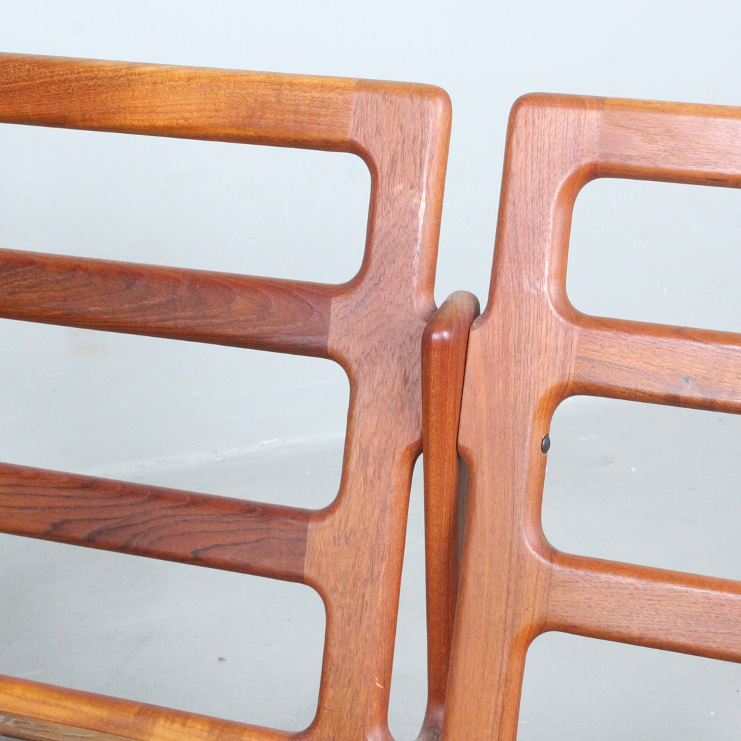 ILLUM WIKKELSØ. Niels Eilersen, Sofa / Dreisitzer, Teak, Wolle, Dänemark, 1960er Jahre.