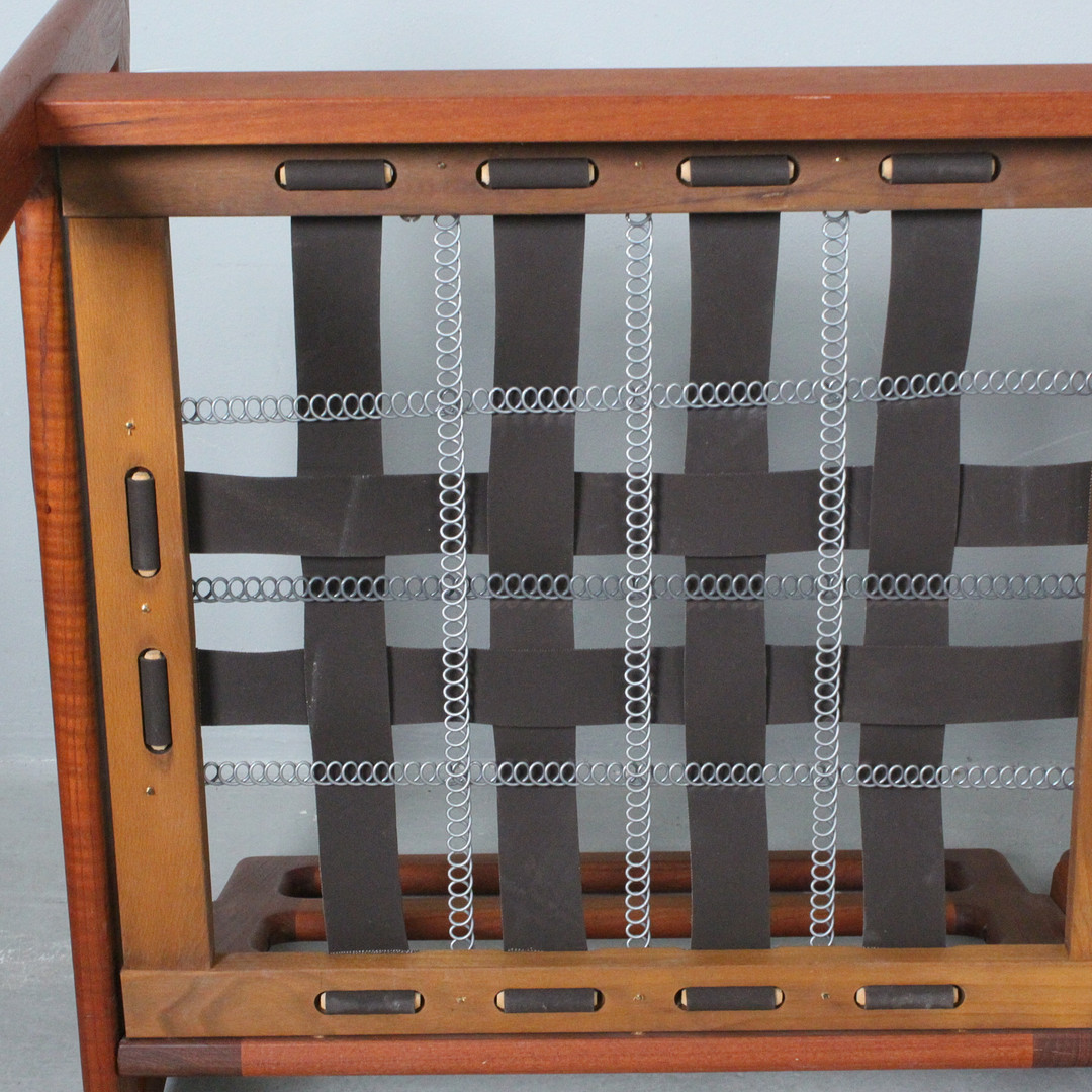 ILLUM WIKKELSØ. Niels Eilersen, Sofa / Dreisitzer, Teak, Wolle, Dänemark, 1960er Jahre.