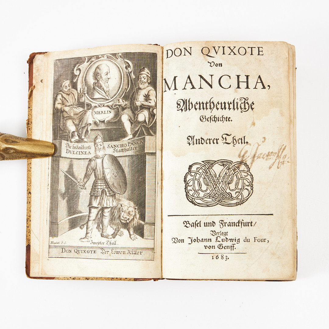 CERVANTE, DON QUIXOTE VON MANCHA. First edition in German, 1683, 2 volumes.
