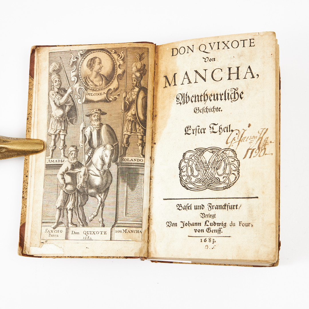 CERVANTE, DON QUIXOTE VON MANCHA. First edition in German, 1683, 2 volumes.