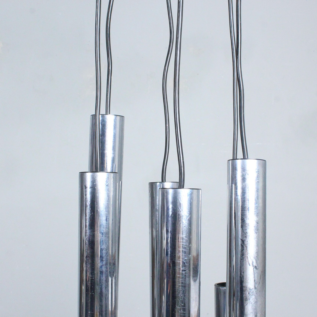 MOTOKO ISHII. Staff. Deckenleuchte / Kaskadenleuchte, 6-Flammig, 1960er / 1970er Jahre.