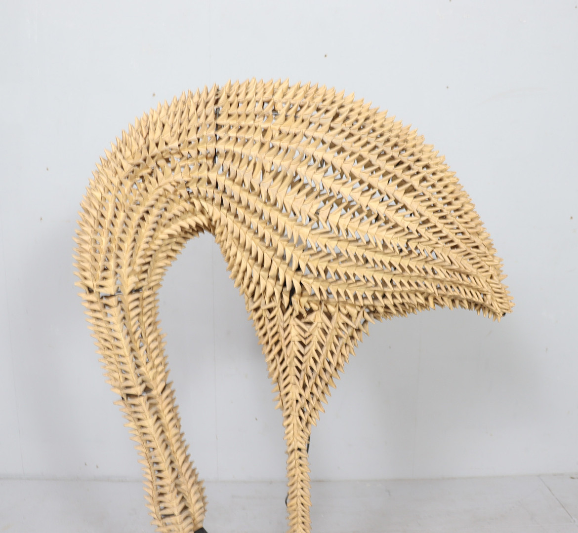 Bambus/Rattan Lampe/Stehlampe Vogel, Flamingo, 1960er Jahre.