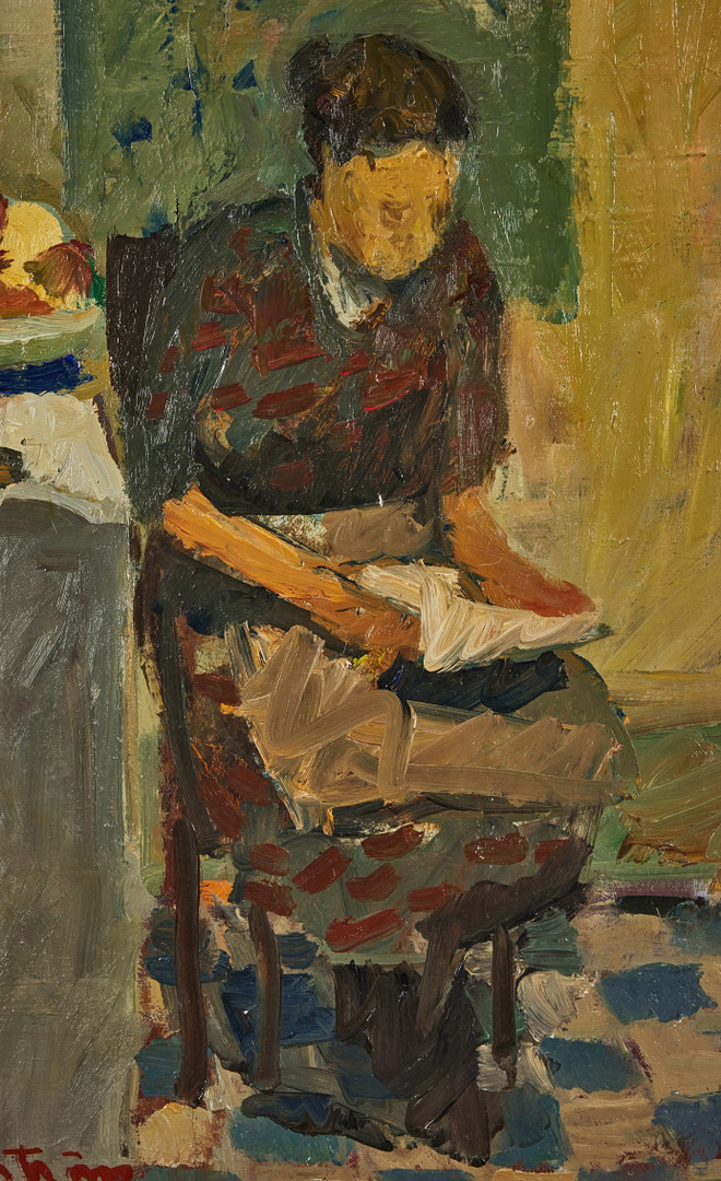GERHARD  NORDSTRÖM. Interiör med kvinna.