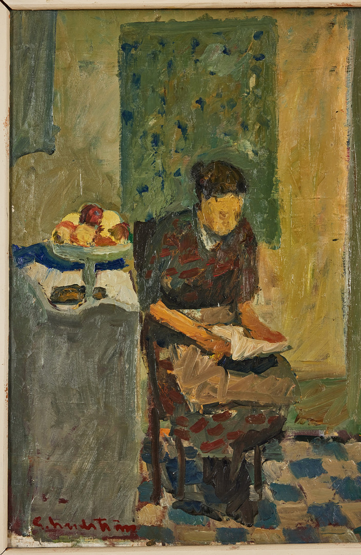 GERHARD  NORDSTRÖM. Interiör med kvinna.