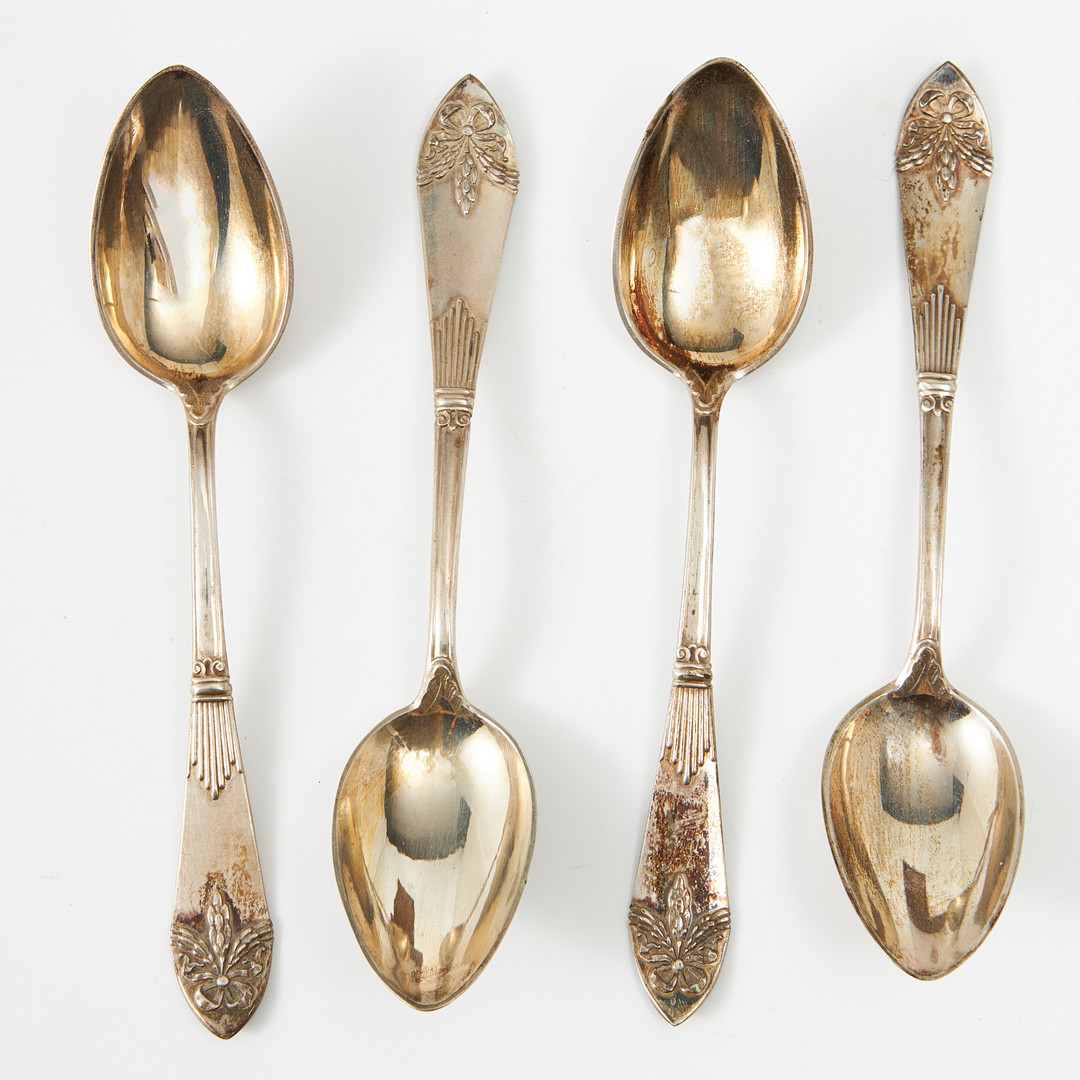 TESKEDAR, 12 stycken, silver, modell Empire, CG Hallberg, Stockholm 1910/20-tal.