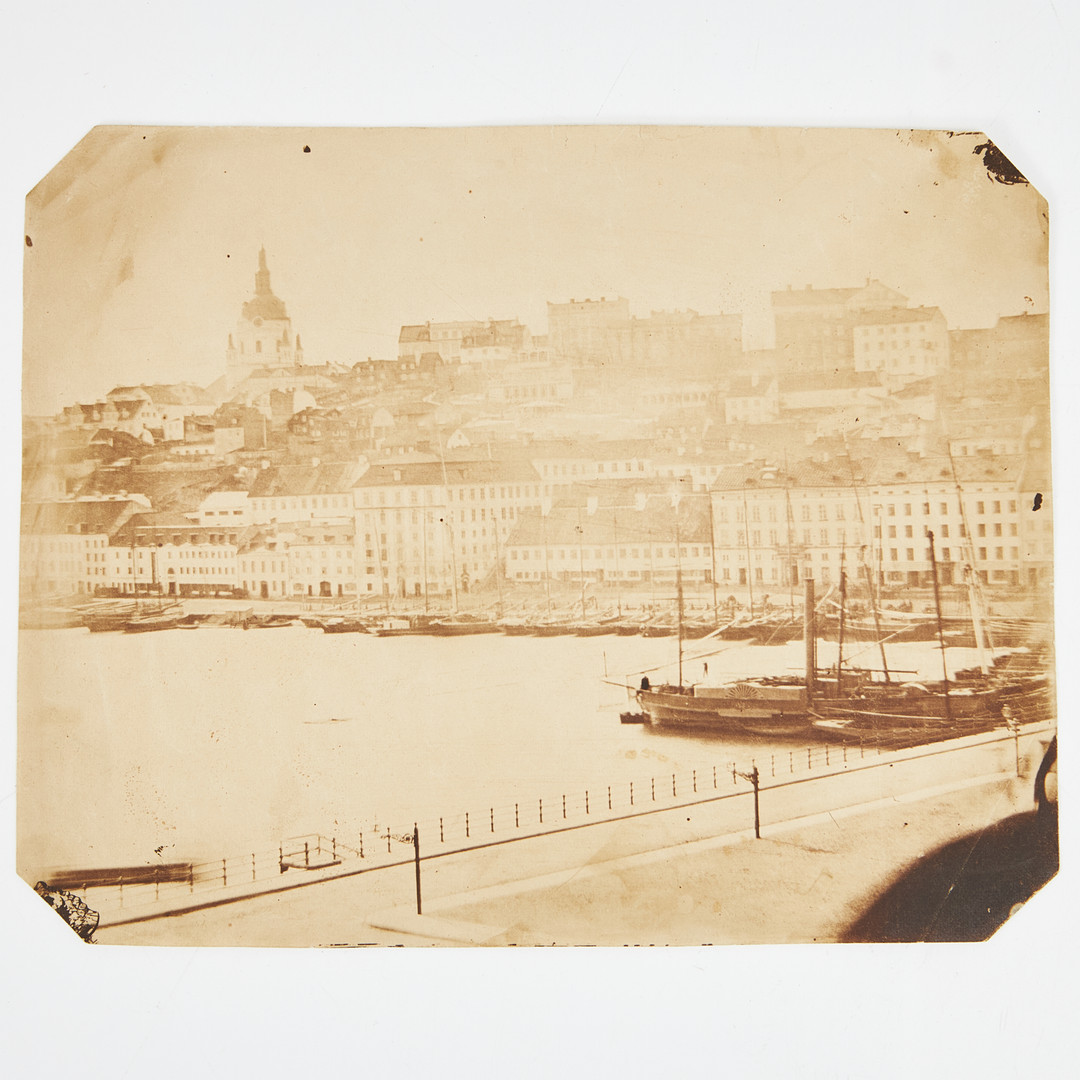 STOCKHOLM, 2 SALT PRINTS, ÄLDRE FOTOGRAFI, ca 1850, Skeppsholmen och Stadsgårdskajen.