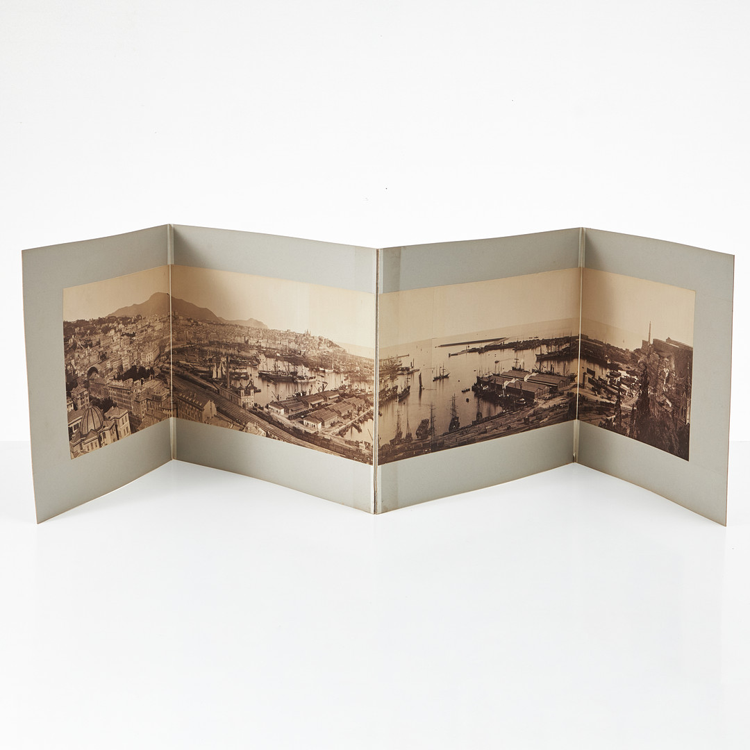 GENUA, ITALIEN, ca 1870-80, ÄLDRE PANORAMAFOTOGRAFI.