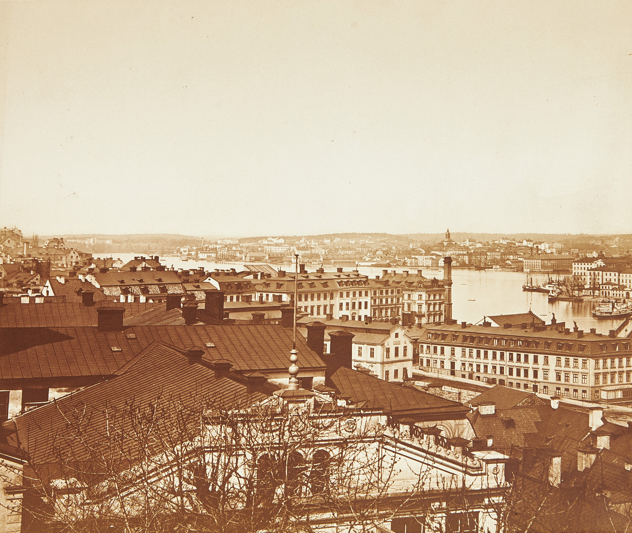 STOCKHOLM FRÅN MOSEBACKE, PANORAMAFOTOGRAFI, ca 1876.