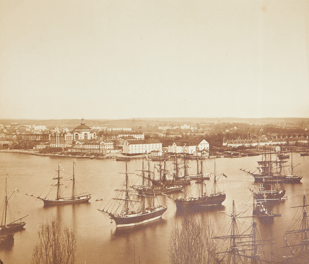 STOCKHOLM FRÅN MOSEBACKE, PANORAMAFOTOGRAFI, ca 1876.