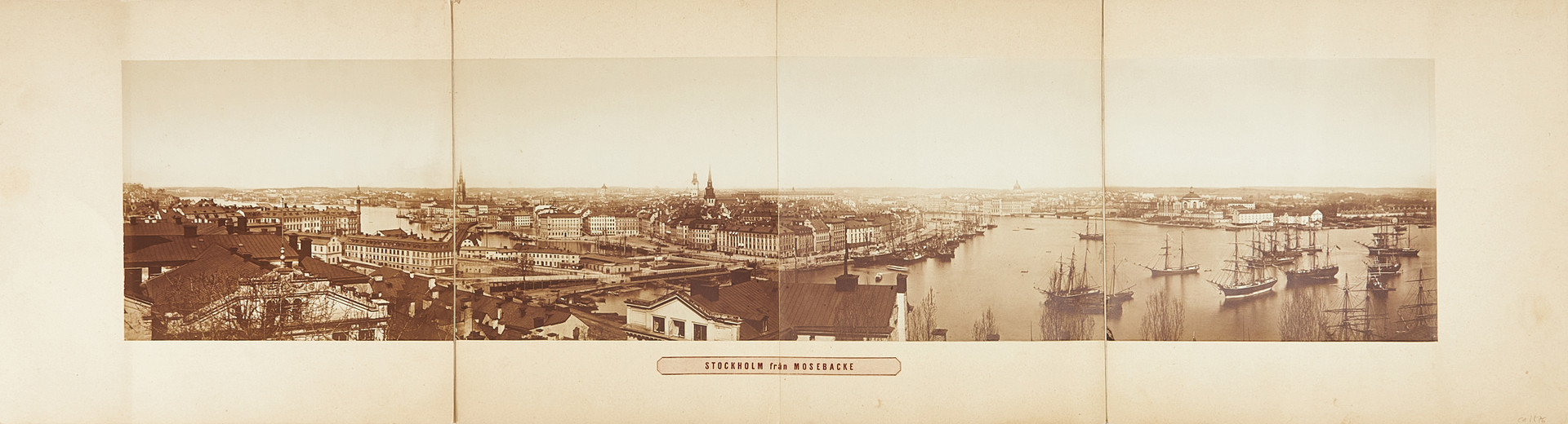 STOCKHOLM FRÅN MOSEBACKE, PANORAMAFOTOGRAFI, ca 1876.