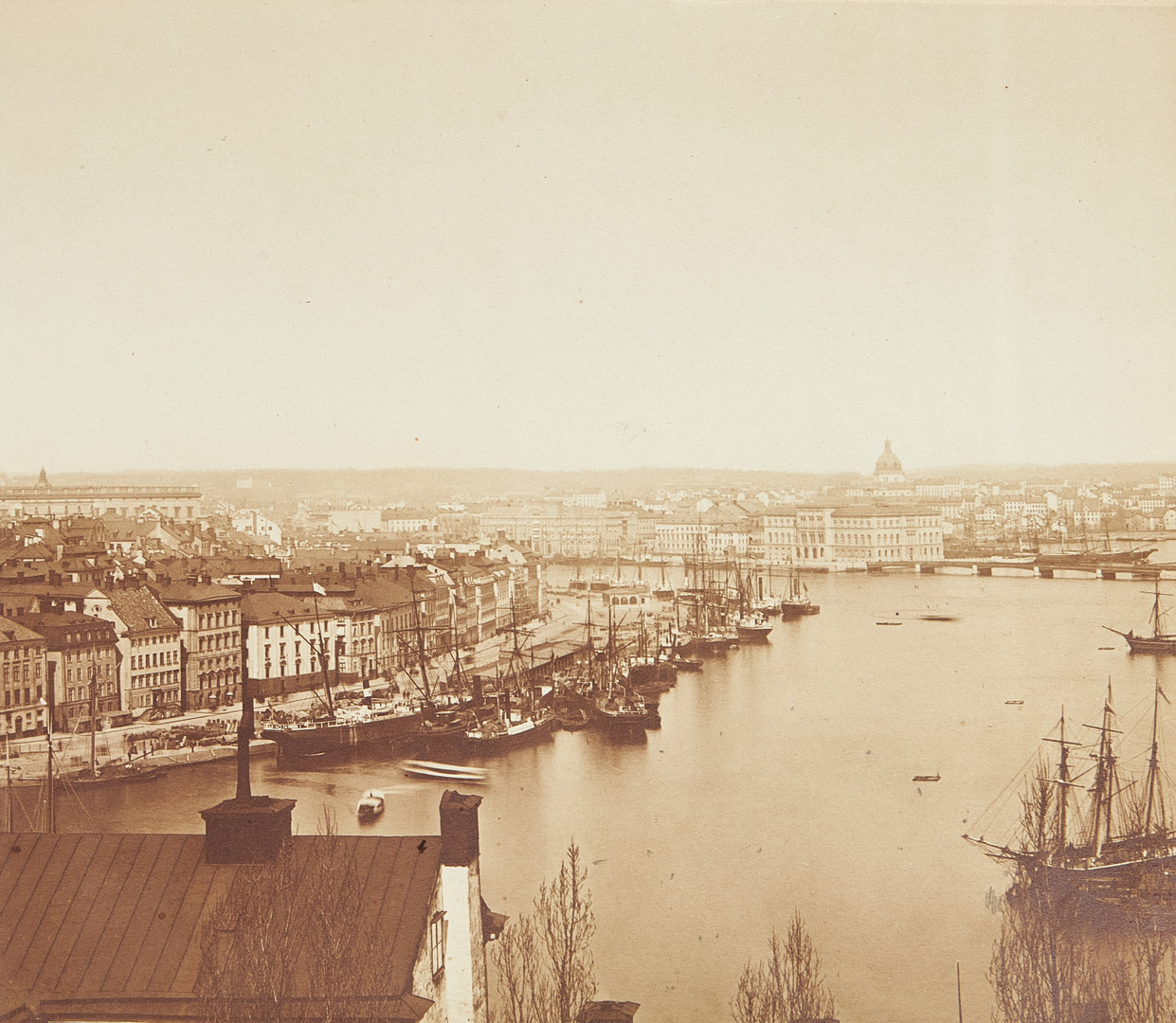 STOCKHOLM FRÅN MOSEBACKE, PANORAMAFOTOGRAFI, ca 1876.