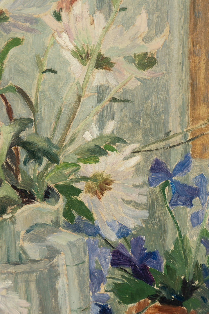 CARIN AX (1915-2006). Stillleben mit zwei Blumensträußen.