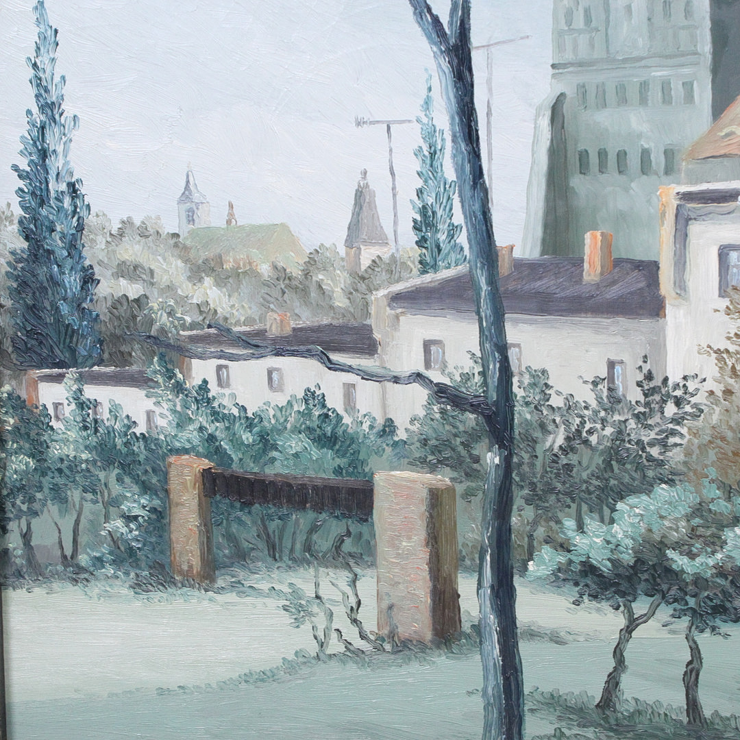 HARTMUT SCHULTZ. 'Schloss Bernburg', 1993, Öl auf Hartfaser.