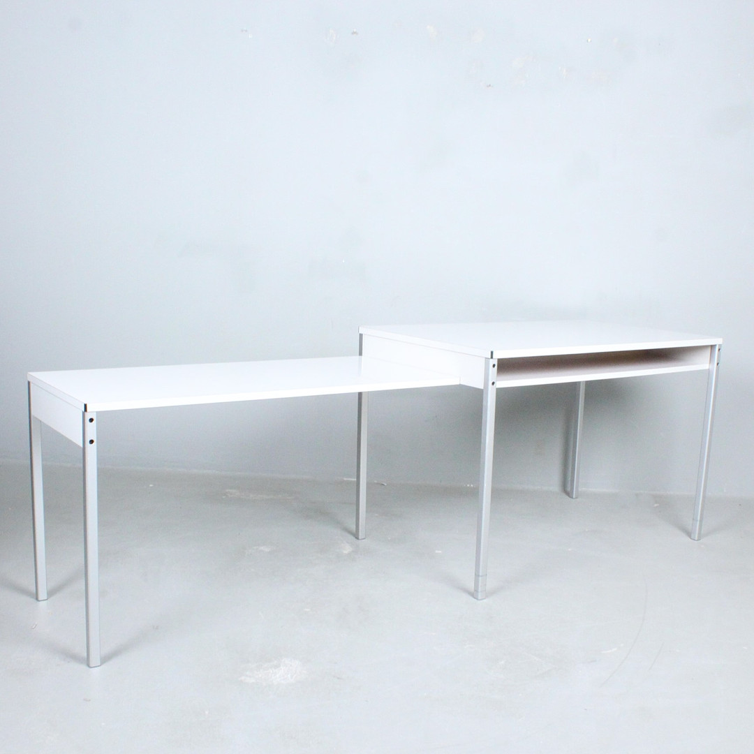 DIETER RAMS. für Vitsoe, Schreibtisch mit Erweiterung der 1960er, Modell RZ 57.