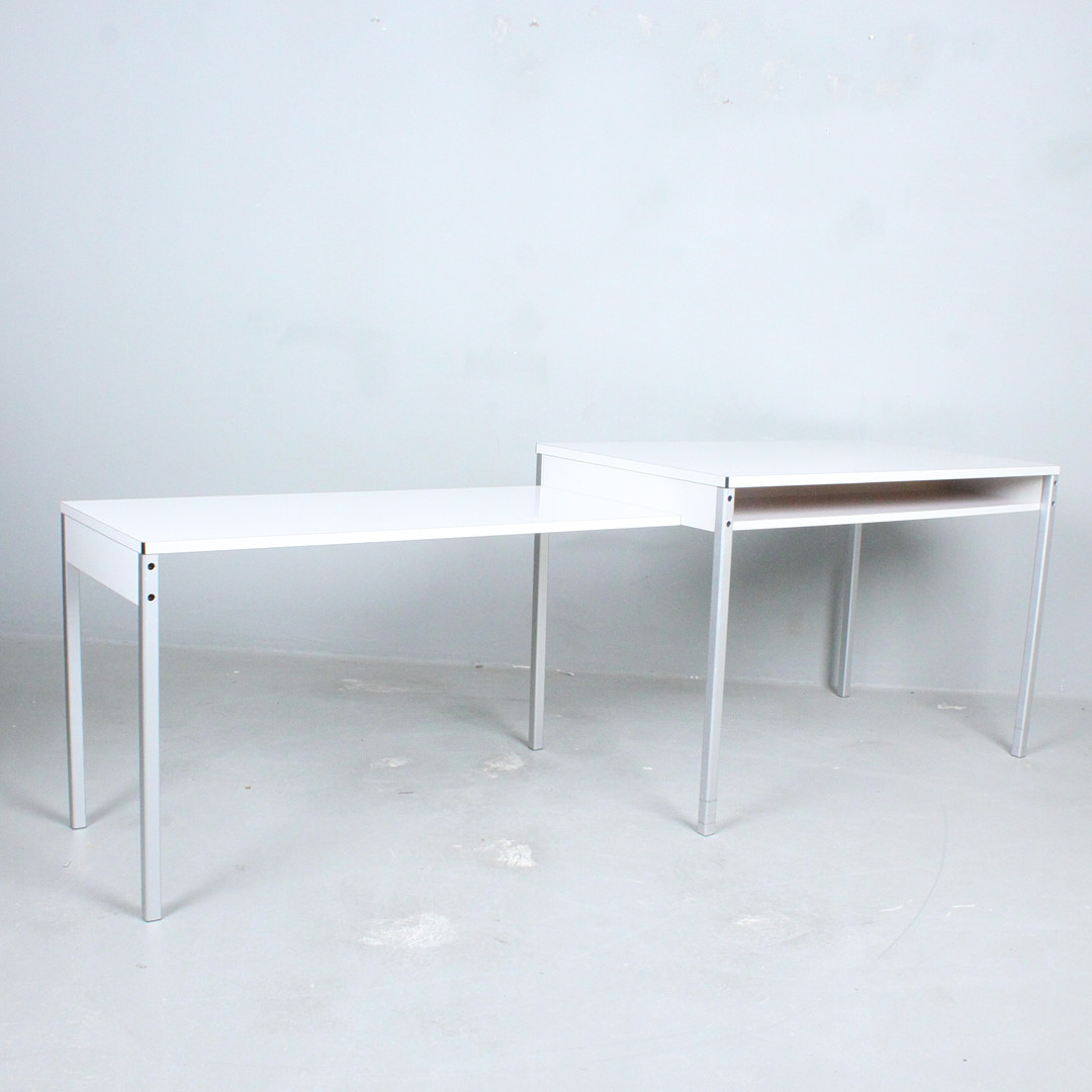DIETER RAMS. für Vitsoe, Schreibtisch mit Erweiterung der 1960er, Modell RZ 57.