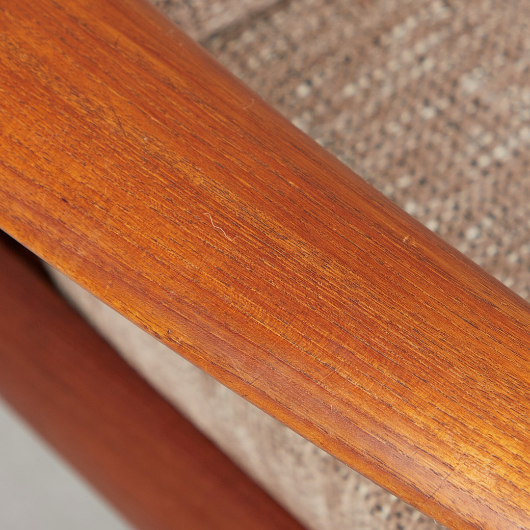 GRETE JALK. für France & Daverkosen, Dreisitzer-Sofa, Teak, Wolle, 1960er Jahre, Dänemark.