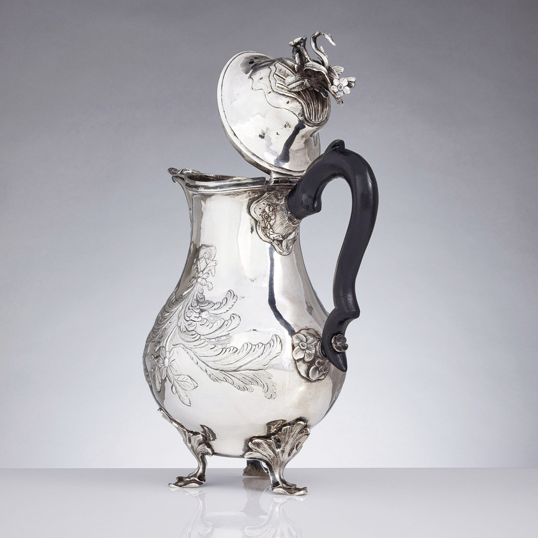 CARL GUSTAF AHLELUNDH. Kaffekanna, silver, Kalmar 1787. Rokoko.