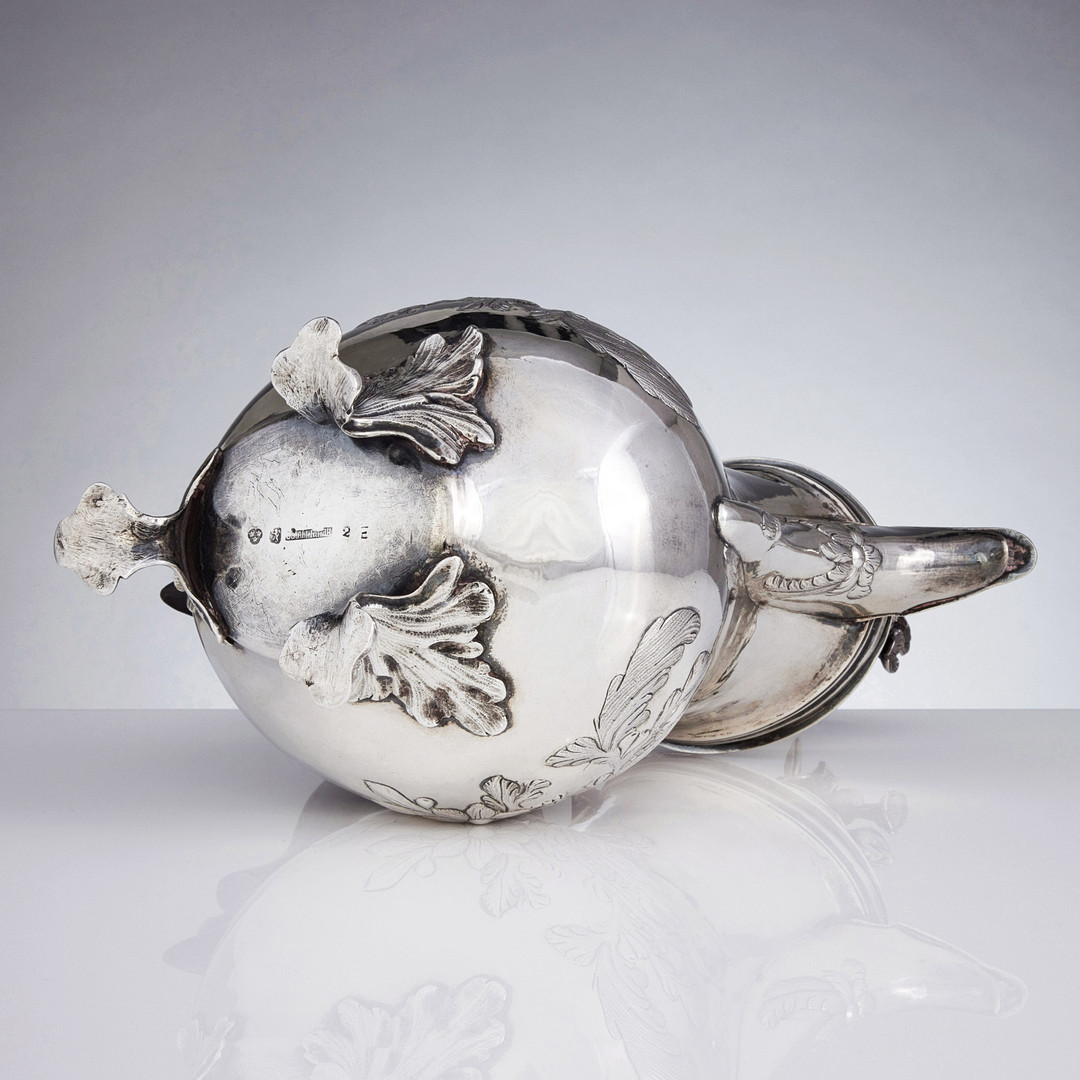 CARL GUSTAF AHLELUNDH. Kaffekanna, silver, Kalmar 1787. Rokoko.