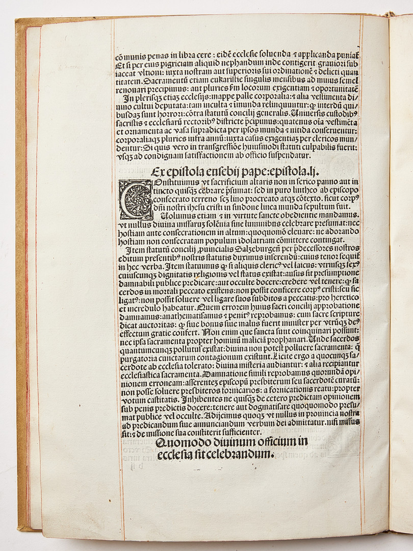 STATUTA PROVINCIALIA SALISBURGENSIA, Augsburg 1491 (Canon Law).