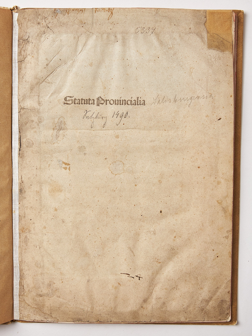 STATUTA PROVINCIALIA SALISBURGENSIA, Augsburg 1491 (Canon Law).