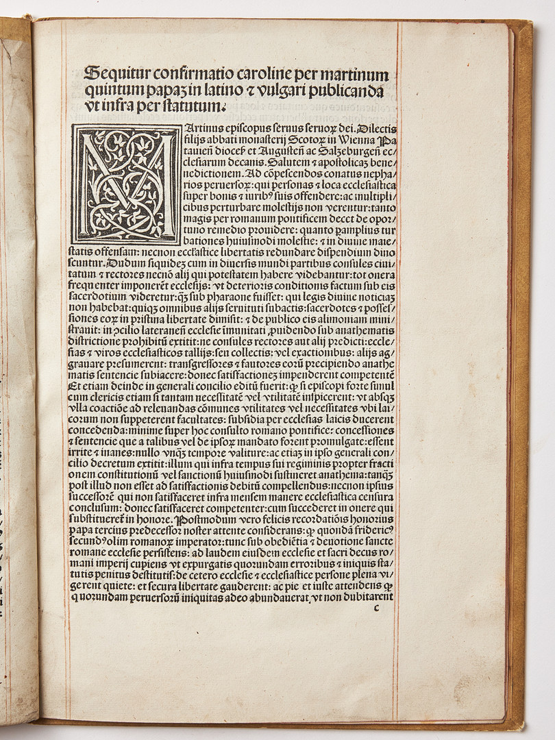 STATUTA PROVINCIALIA SALISBURGENSIA, Augsburg 1491 (Canon Law).