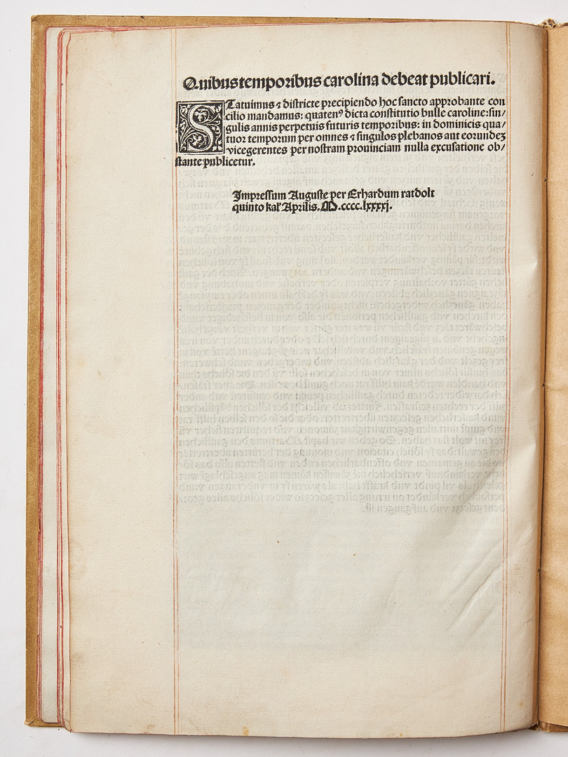 STATUTA PROVINCIALIA SALISBURGENSIA, Augsburg 1491 (Canon Law).