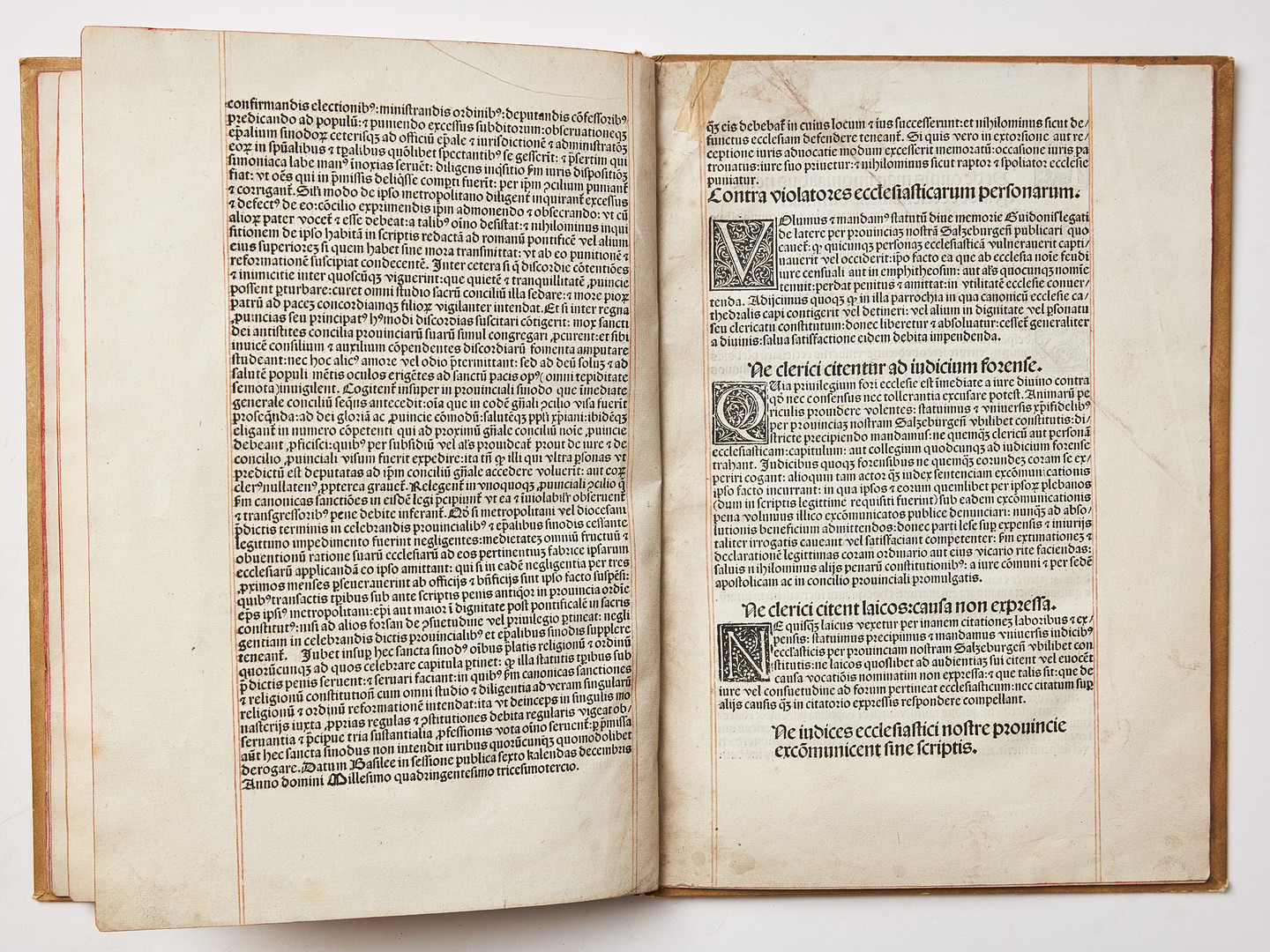 STATUTA PROVINCIALIA SALISBURGENSIA, Augsburg 1491 (Canon Law).