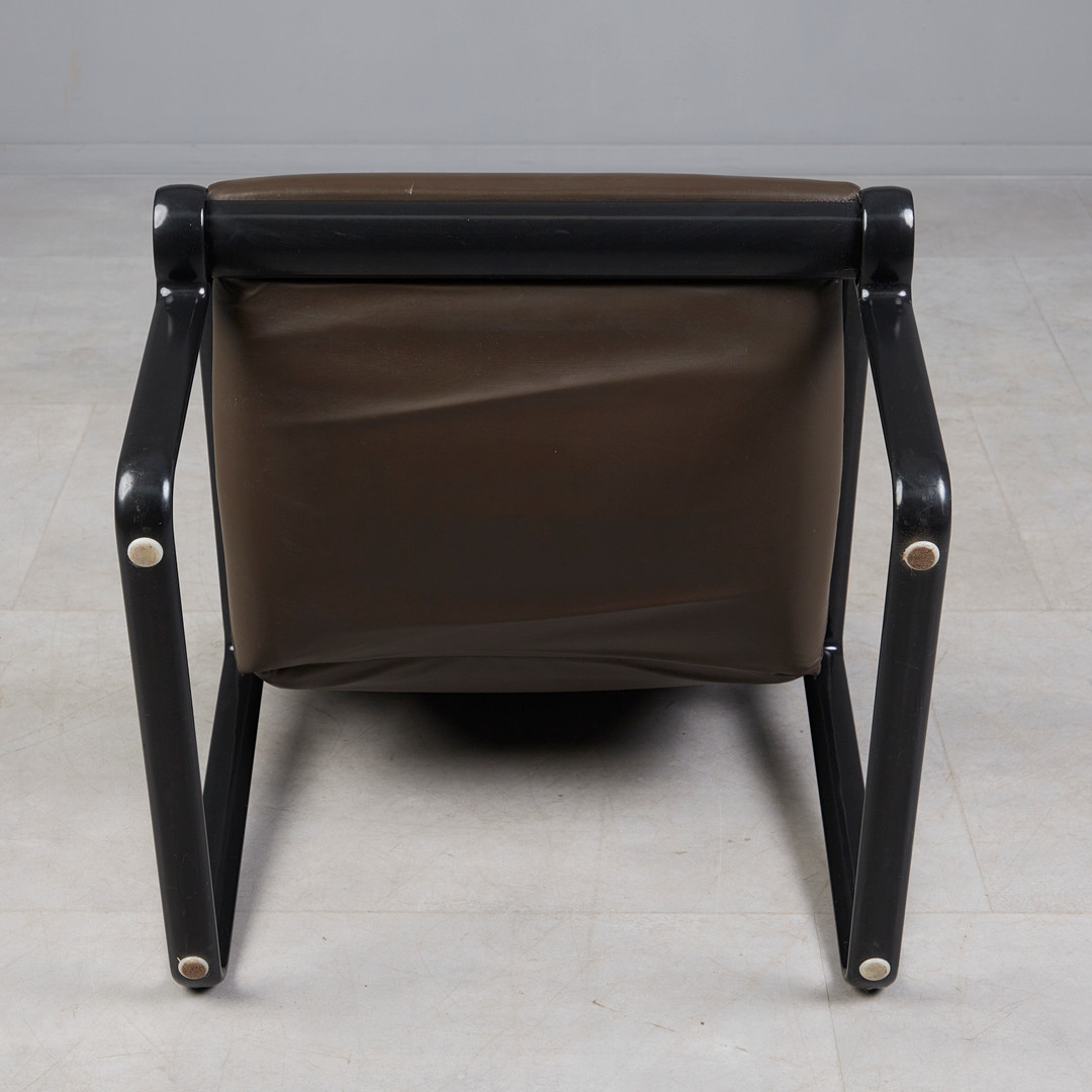 BRUCE HANNAH & ANDREW MORRISON. für Knoll, zwei Armlehnsessel / Lounge Chairs, Stahl, Leder, 1970er Jahre, USA (2).