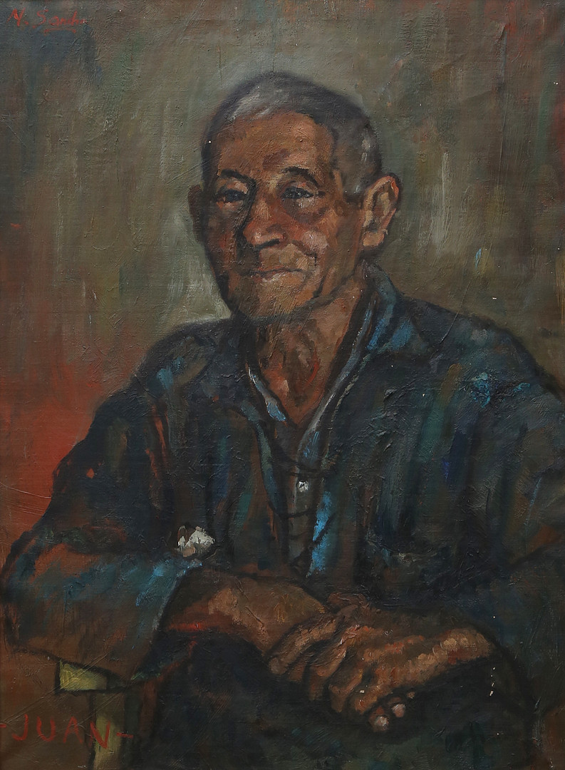 M. SANCHO. Man's portrait.