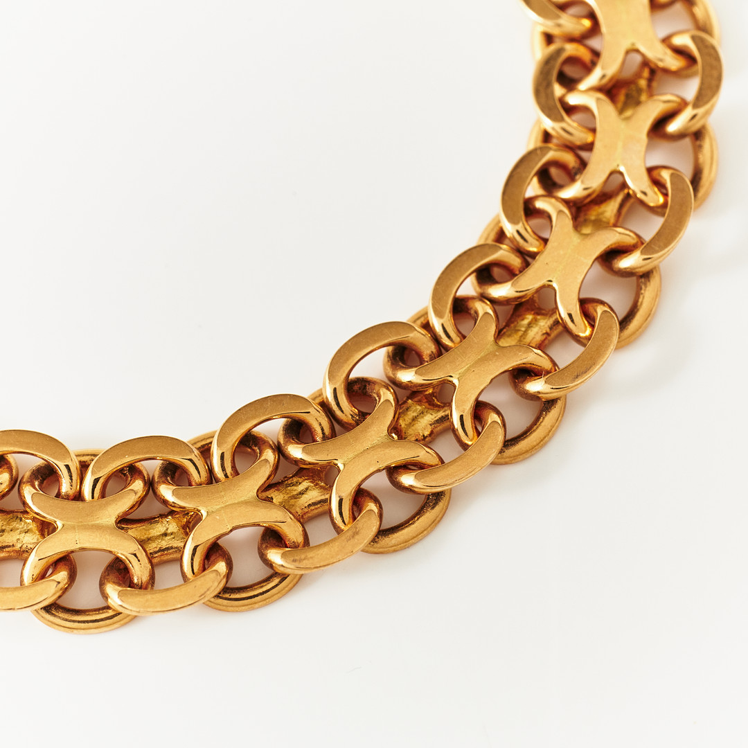 ARMBAND, 18 k guld, x-länk, N.S.E. Guldvaror, Nils-Erik Södermark, Köping 1973.