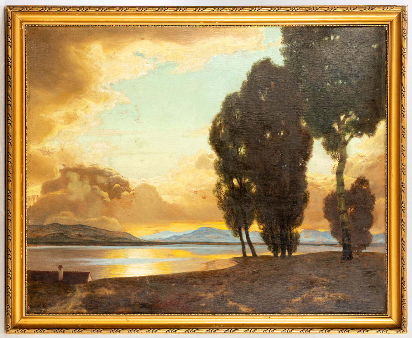 EDUARD KASPARIDES (1858-1926). Abendstimmung am Mattsee.