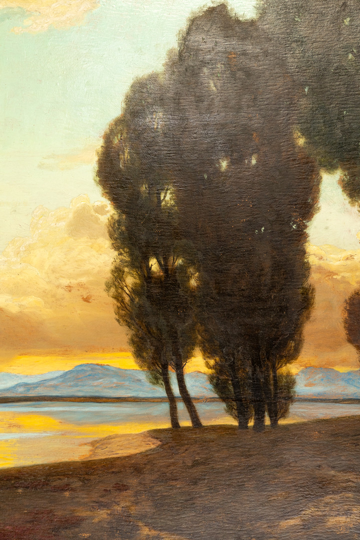 EDUARD KASPARIDES (1858-1926). Abendstimmung am Mattsee.