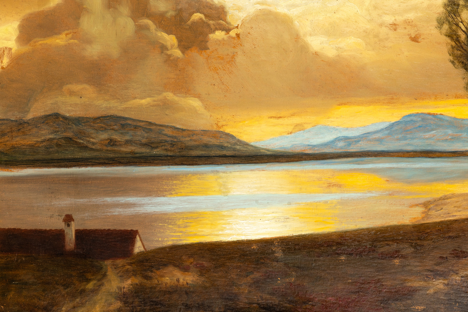 EDUARD KASPARIDES (1858-1926). Abendstimmung am Mattsee.