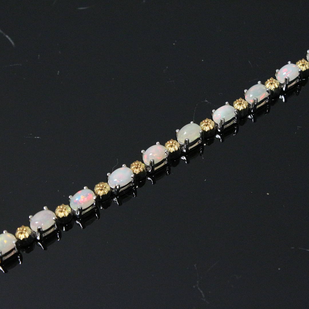 Feuer-Opal Armband, 925er Silber.