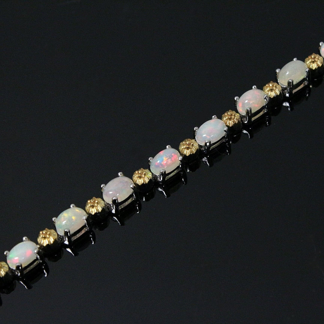 Feuer-Opal Armband, 925er Silber.