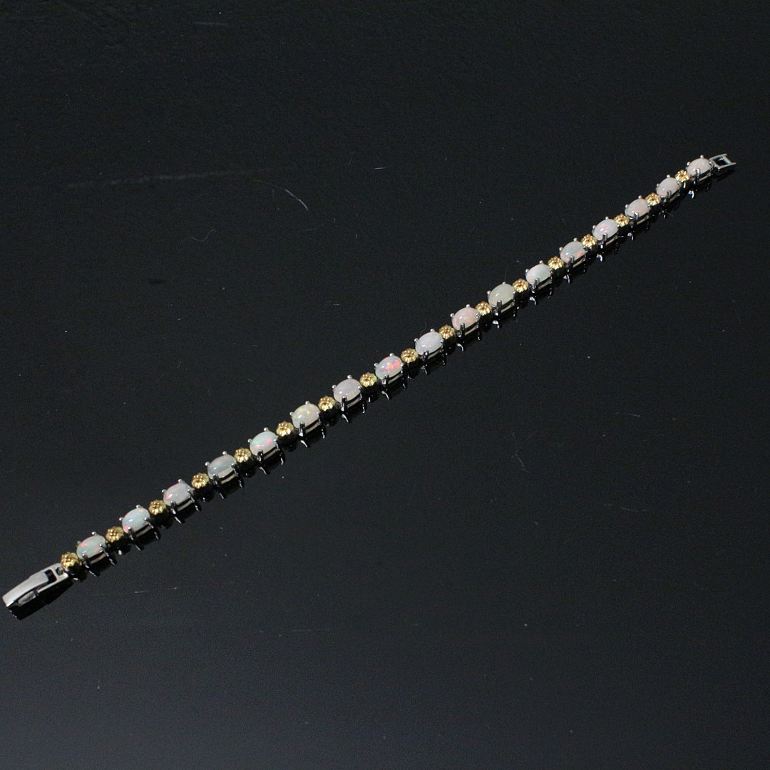 Feuer-Opal Armband, 925er Silber.