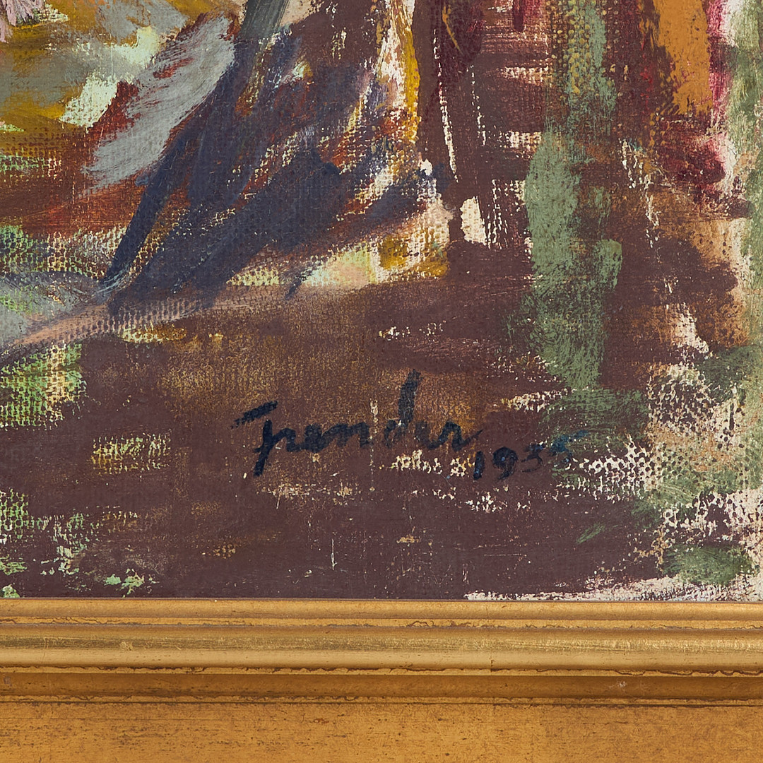 HELGE FRENDER (1906-1976). Korsnedtagningen, signerad samt daterad 1935, olja på pannå.