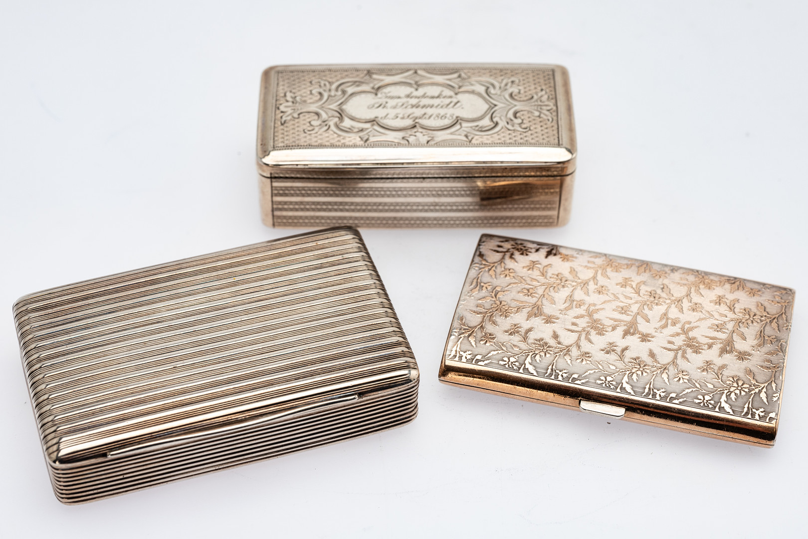 Sammlung von drei kleinen Deckeldosen, Kopenhagen, Österreich u.a. 19./Anfang 20. Jh. (3).