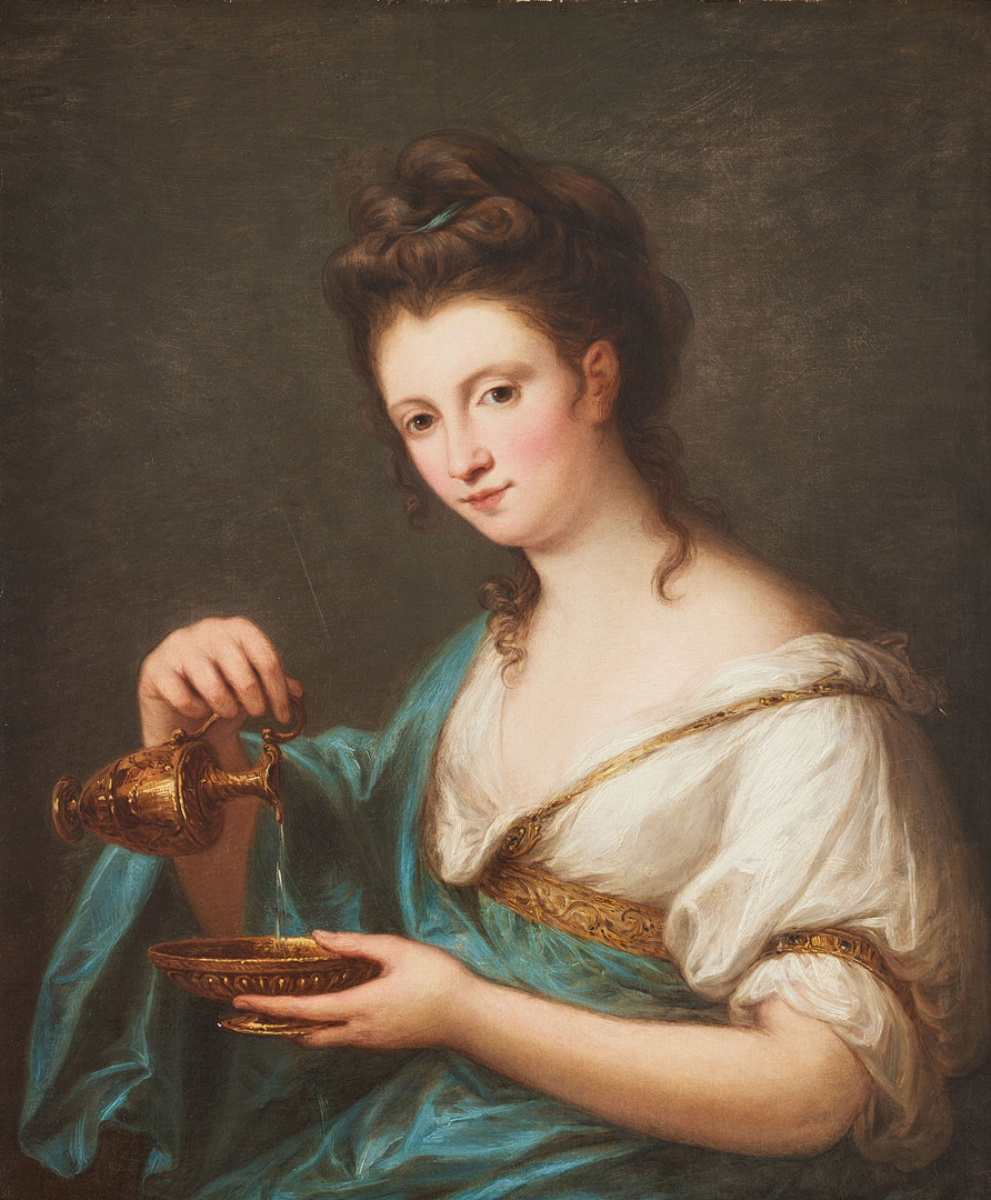 ANGELICA KAUFFMANN (SCHWEIZ, CHUR 1741-1807 ROM, ITALIEN). Tillskriven, självporträtt som Hebe.